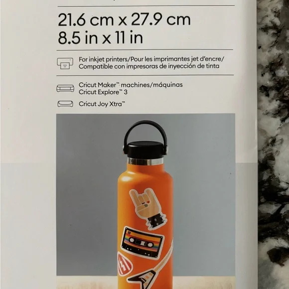 (5) Cricut Printable Waterproof Sticker Bundle of 5 - Picture 3 of 6